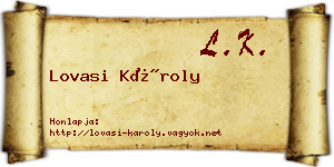Lovasi Károly névjegykártya