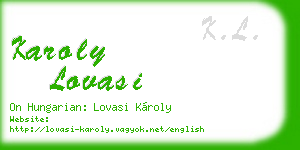 karoly lovasi business card